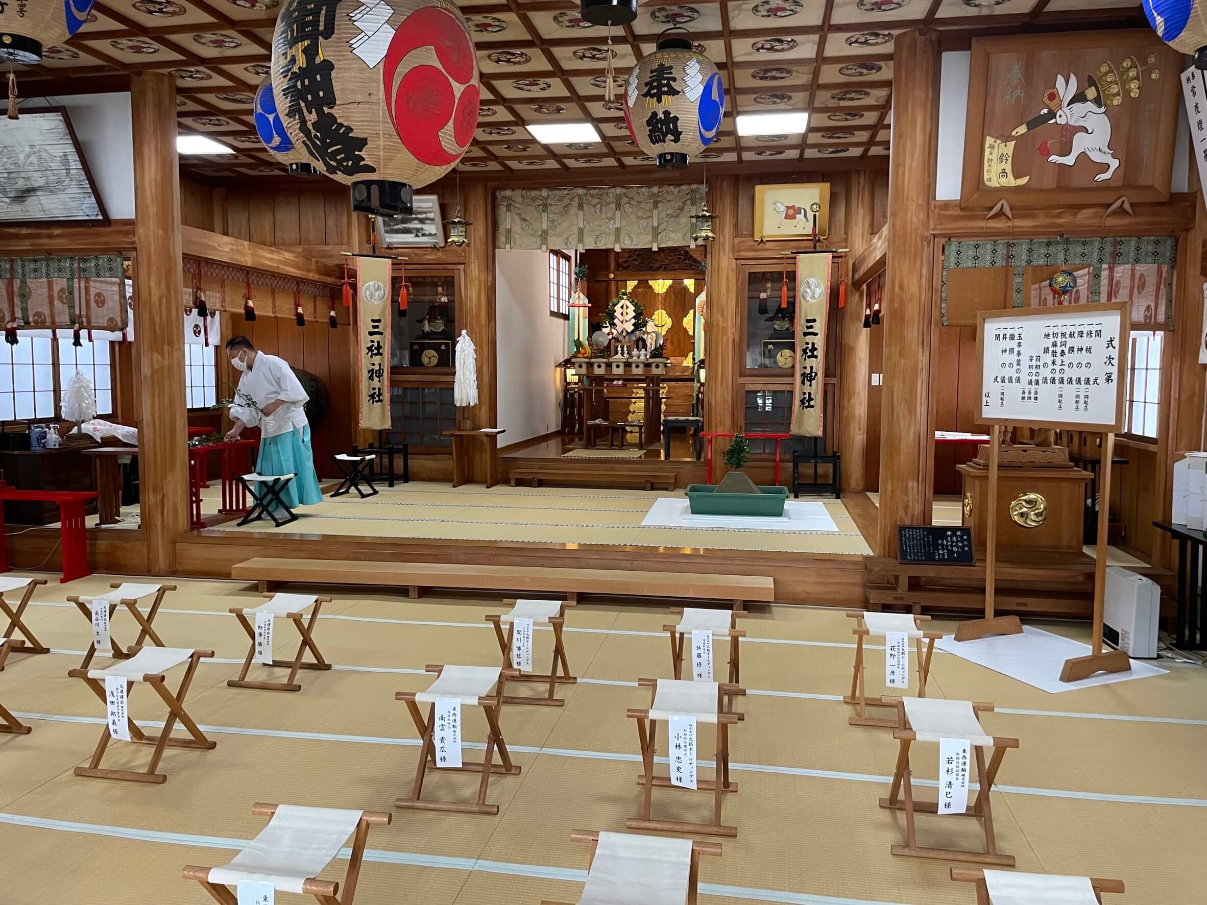 地鎮祭会場（神社さま本殿内）